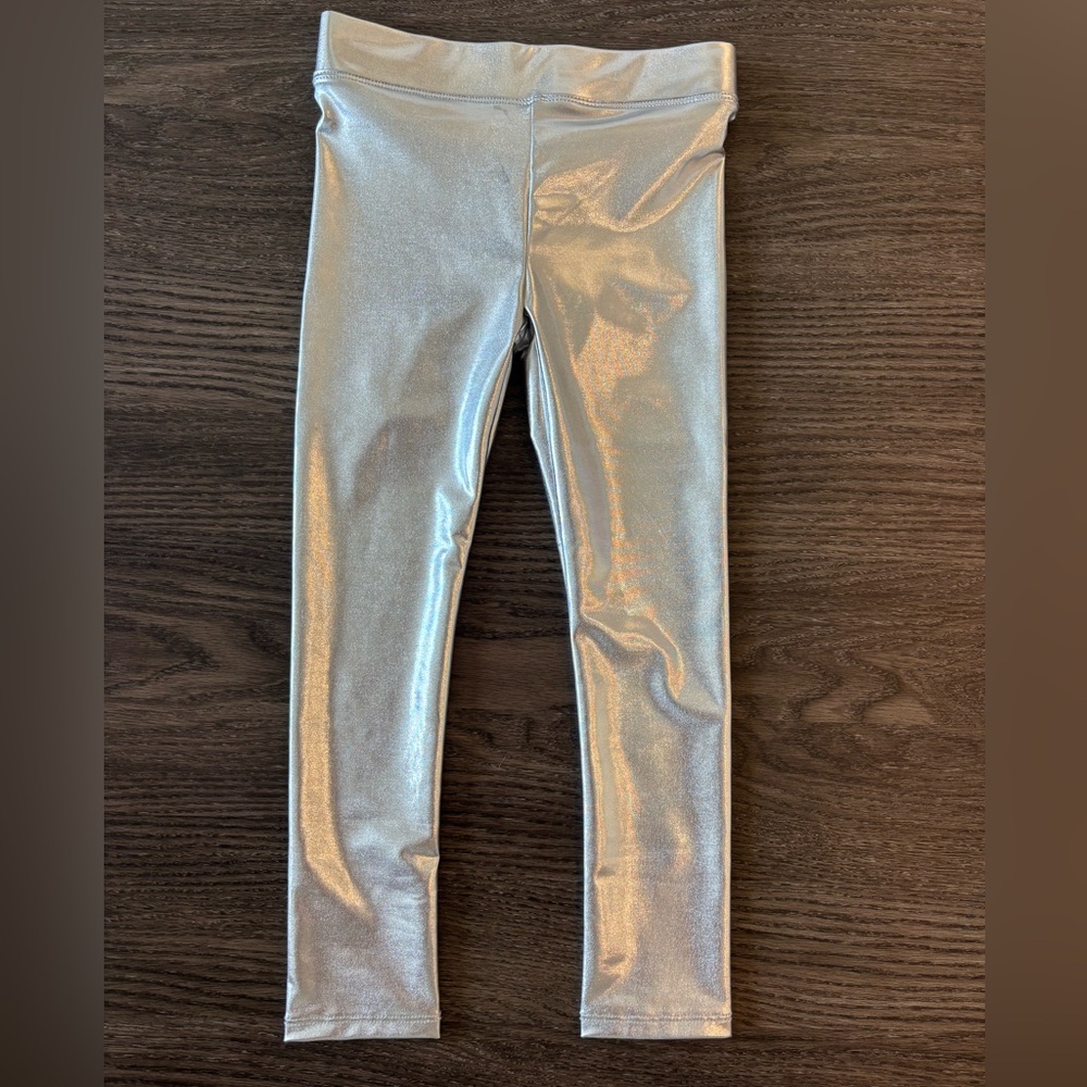 Crewcuts Metallic Silver Kids Leggings, New with Tags